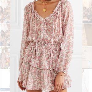 Loveshackfancy tiered floral georgette mini dress